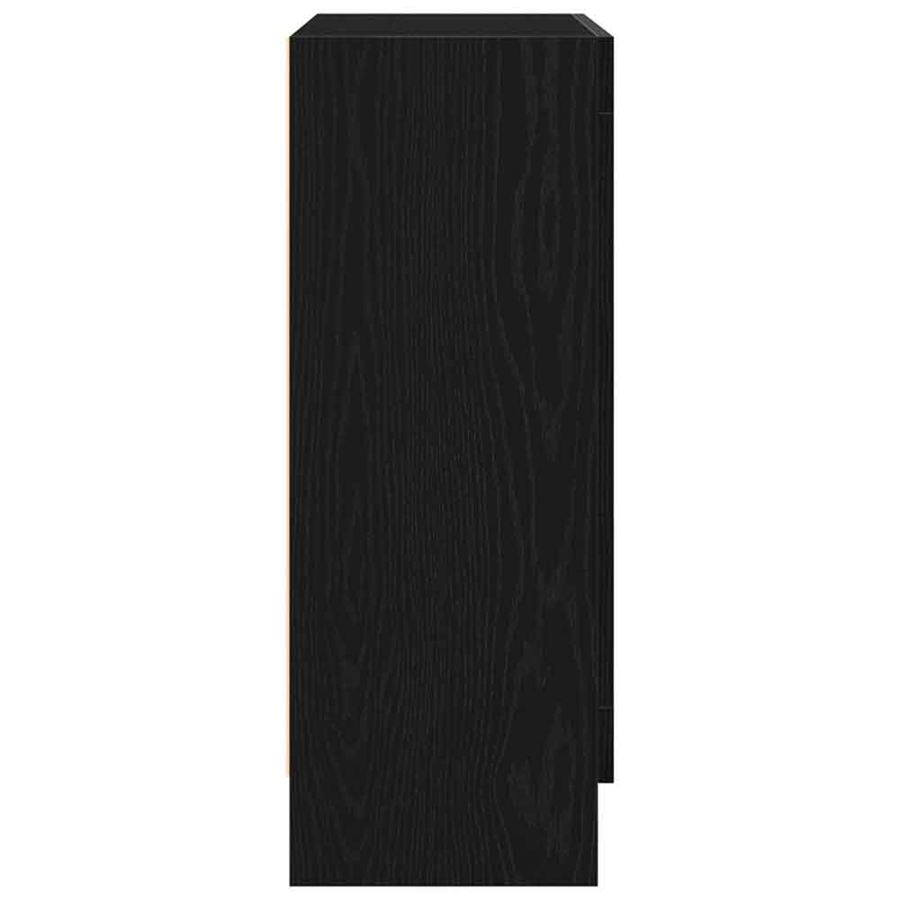 Aponka 80cm Wooden Storage Cabinet With 2 Doors - Black Oak