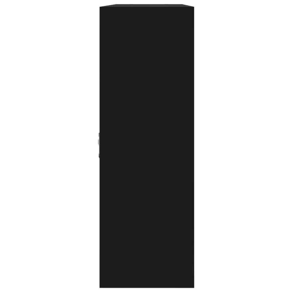 Aponka 80cm Wooden Wall Shelving Unit With 8 Shelves - Black