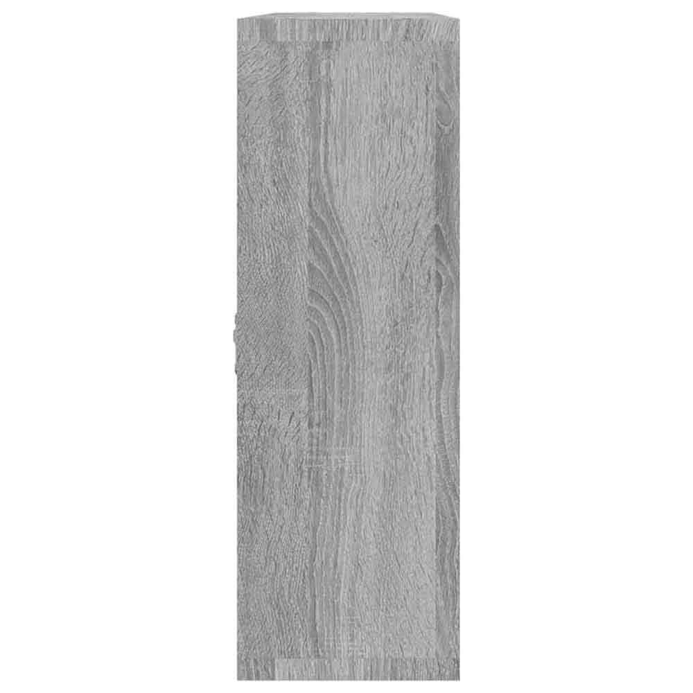Aponka 80cm Wooden Wall Shelving Unit With 8 Shelves - Grey Sonoma