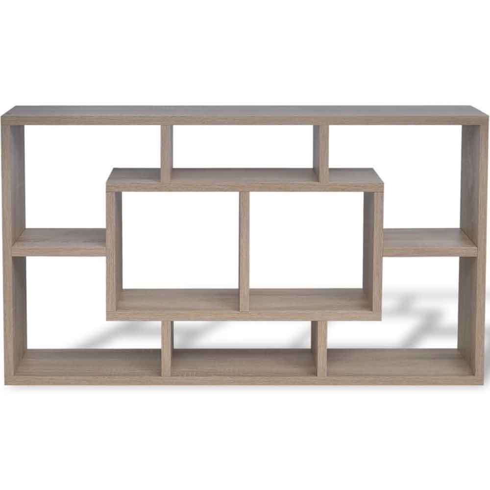 Aponka 80cm Wooden Wall Shelving Unit With 8 Shelves - Oak