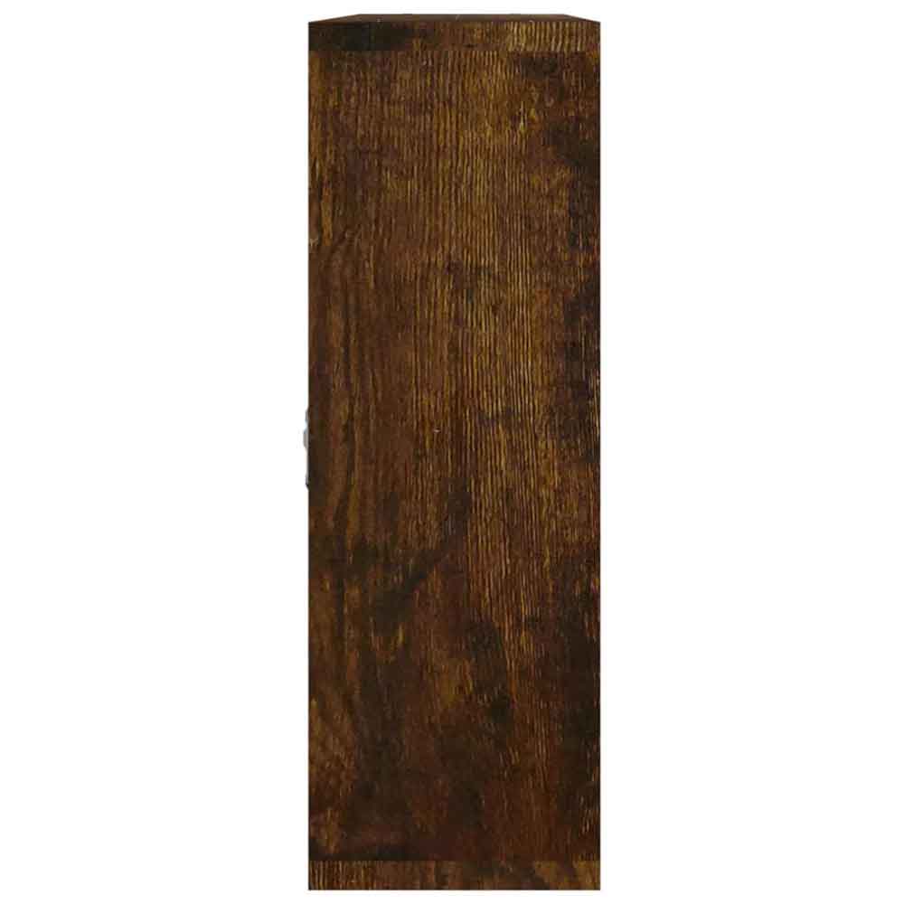 Aponka 80cm Wooden Wall Shelving Unit With 8 Shelves - Smoked Oak