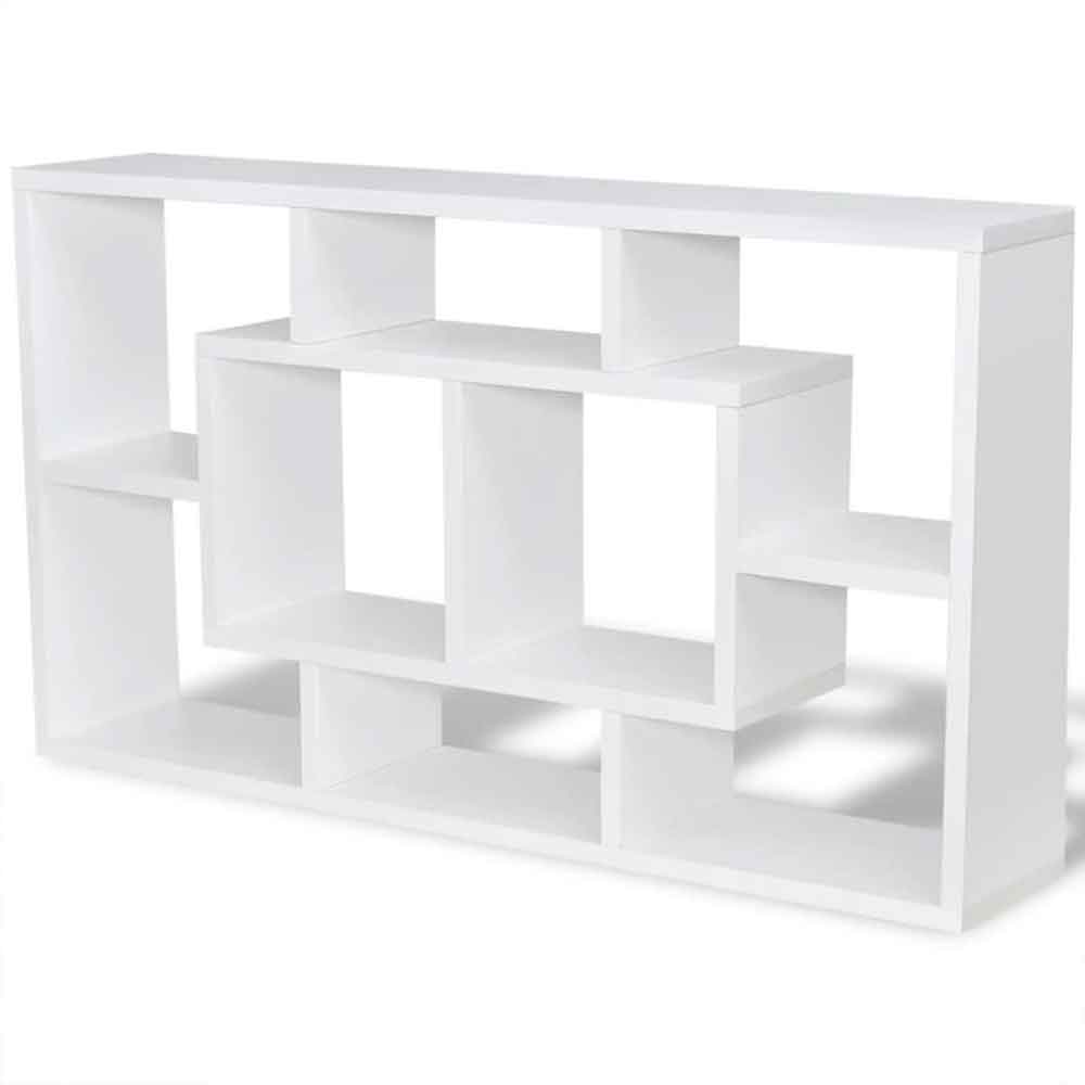 Aponka 80cm Wooden Wall Shelving Unit With 8 Shelves - White