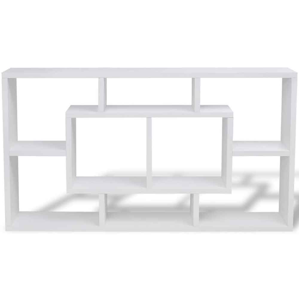 Aponka 80cm Wooden Wall Shelving Unit With 8 Shelves - White