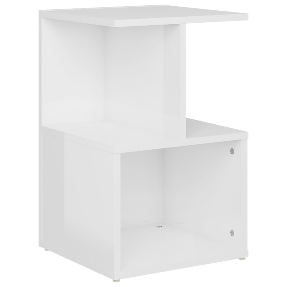 Aponka High Gloss Bedside Cabinet With 1 Self - White