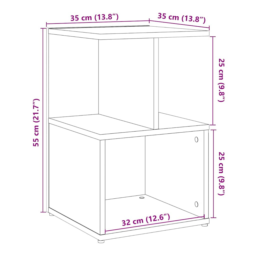 Aponka High Gloss Bedside Cabinet With 1 Self - White