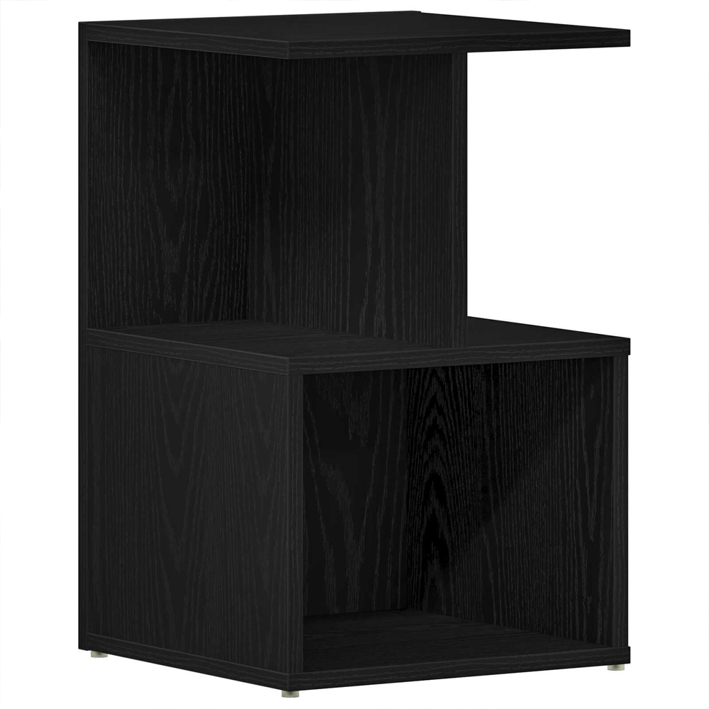 Aponka Wooden Bedside Cabinet With 1 Self - Black Oak