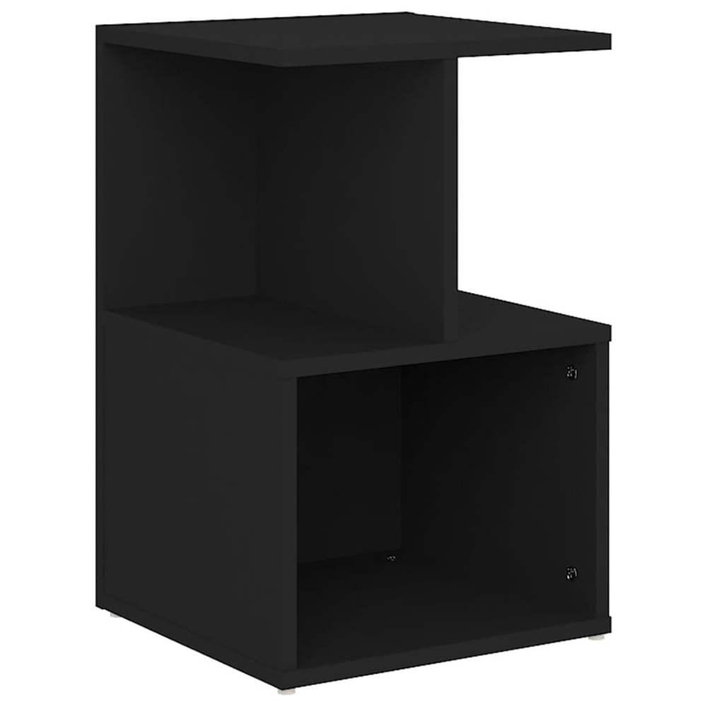 Aponka Wooden Bedside Cabinet With 1 Self - Black