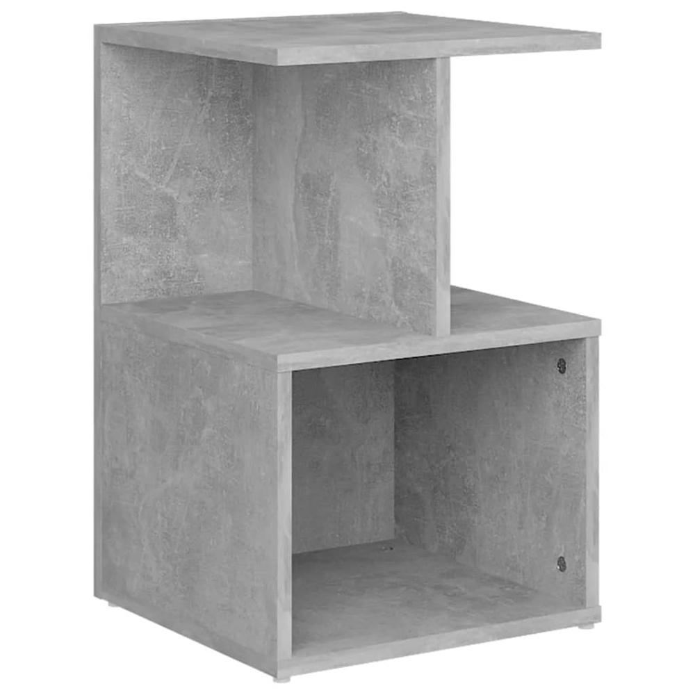 Aponka Wooden Bedside Cabinet With 1 Self - Concrete Grey