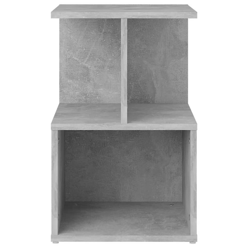 Aponka Wooden Bedside Cabinet With 1 Self - Concrete Grey