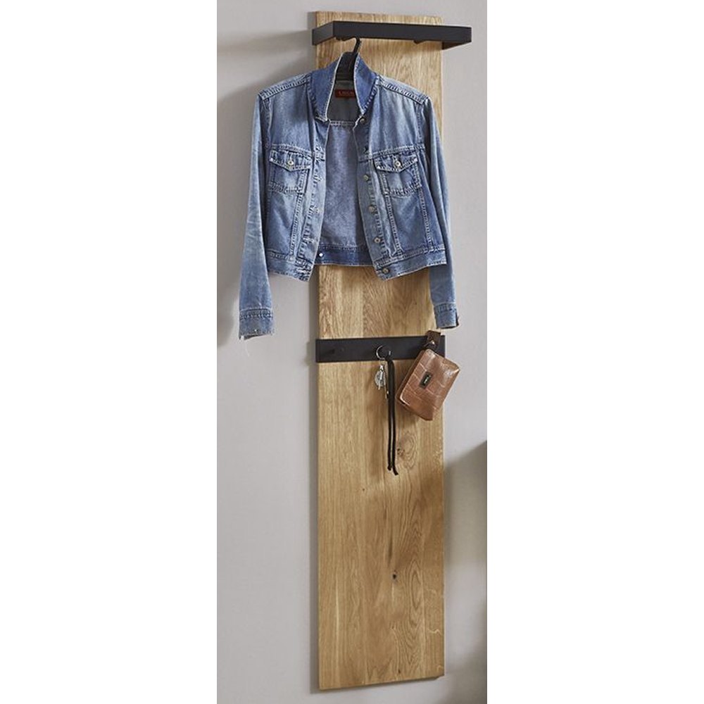 Apopka Tall Wooden Coat Rack In Oak And Black
