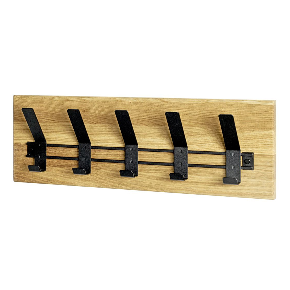 Apopka Wooden Coat Rack In Oak And Black