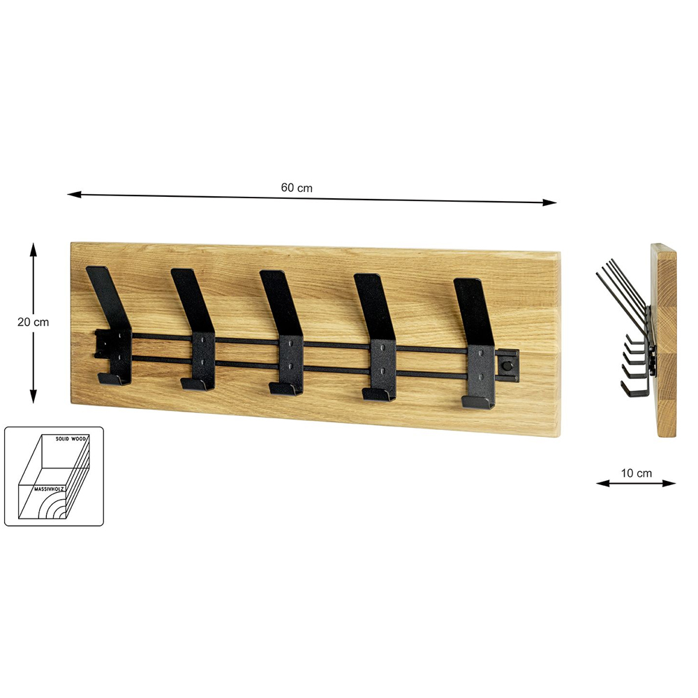 Apopka Wooden Coat Rack In Oak And Black