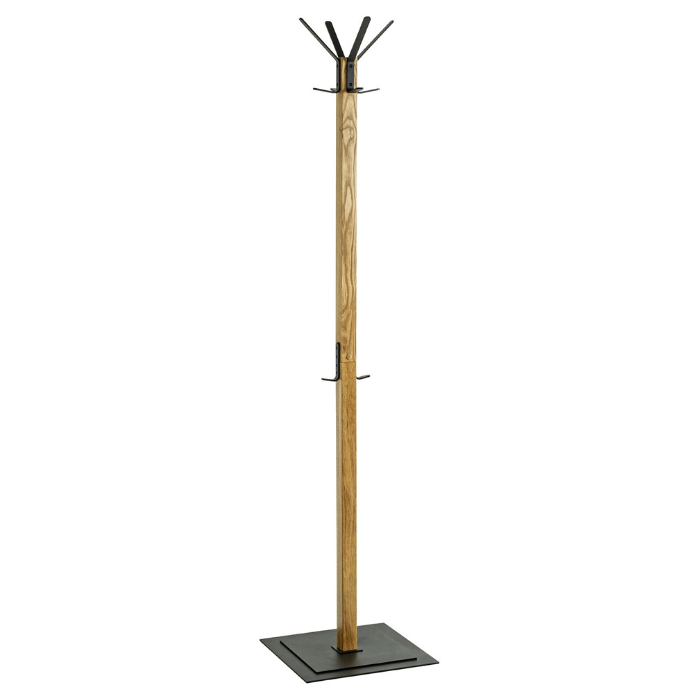 Apopka Wooden Coat Stand In Oak And Black