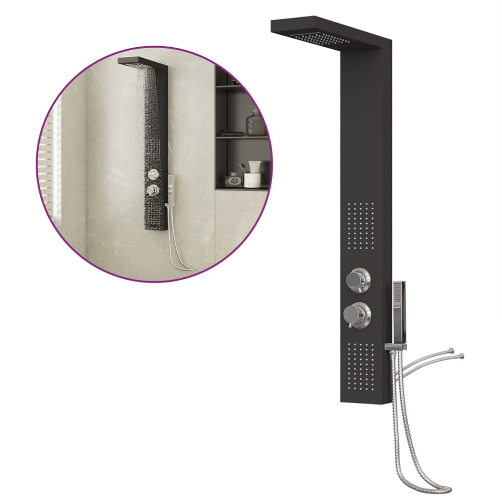 Appleton 4 Modes Shower Panel System With Shower Kit 1140mm Height - Black