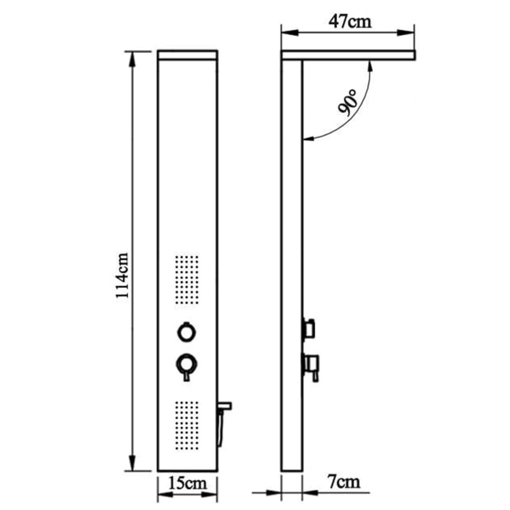 Appleton 4 Modes Shower Panel System With Shower Kit 1140mm Height - Black