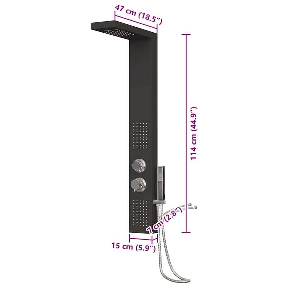 Appleton 4 Modes Shower Panel System With Shower Kit 1140mm Height - Black