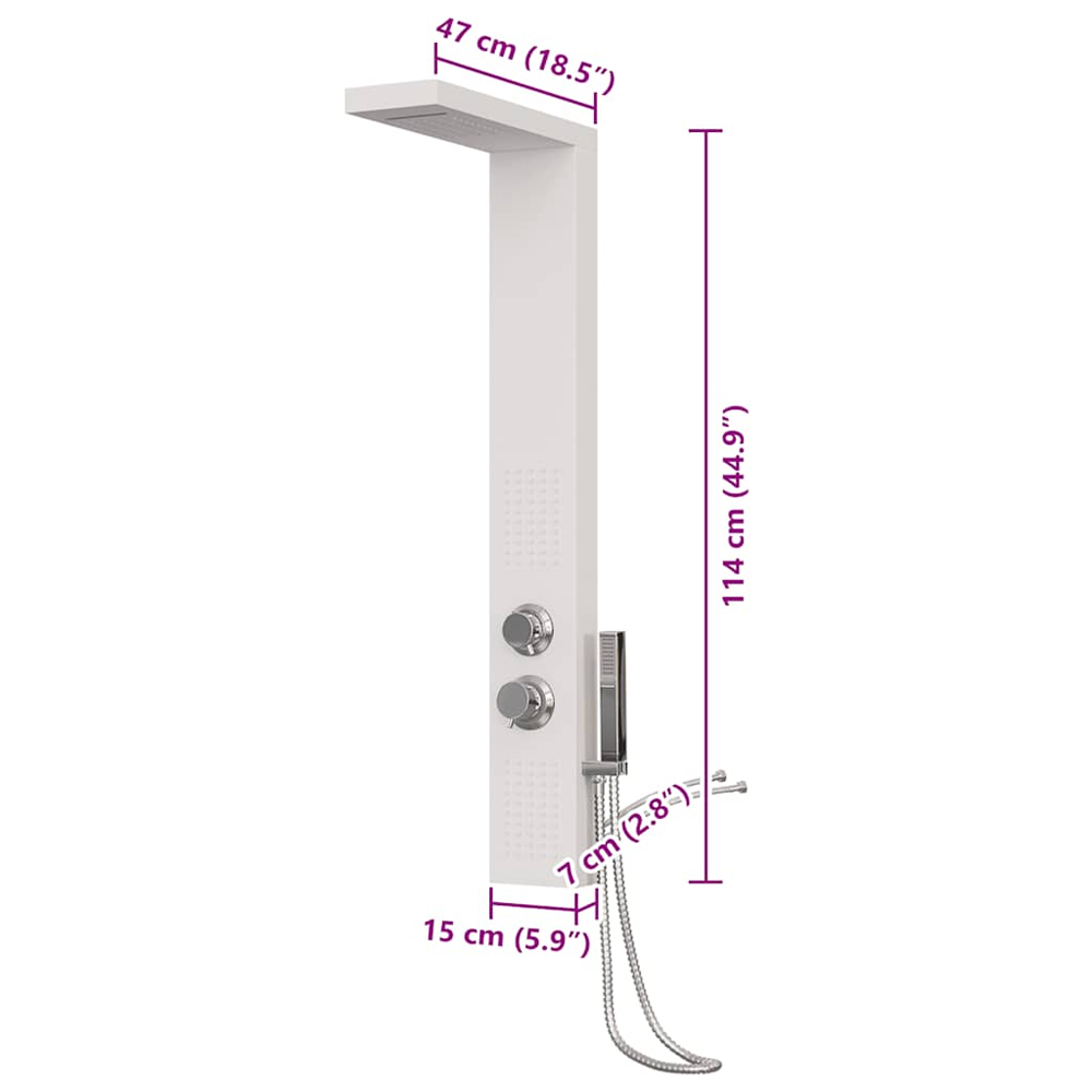 Appleton 4 Modes Shower Panel System With Shower Kit 1140mm Height - White