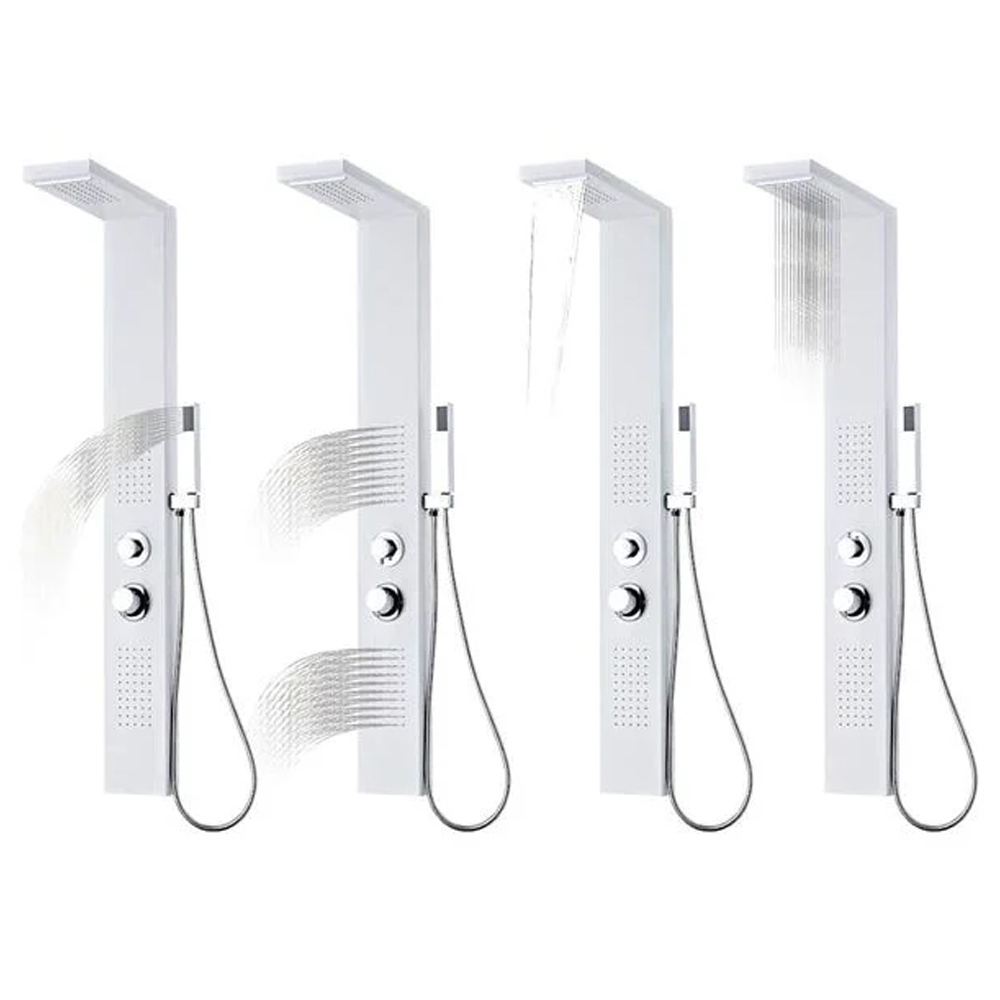 Appleton 4 Modes Shower Panel System With Shower Kit 1300mm Height - White