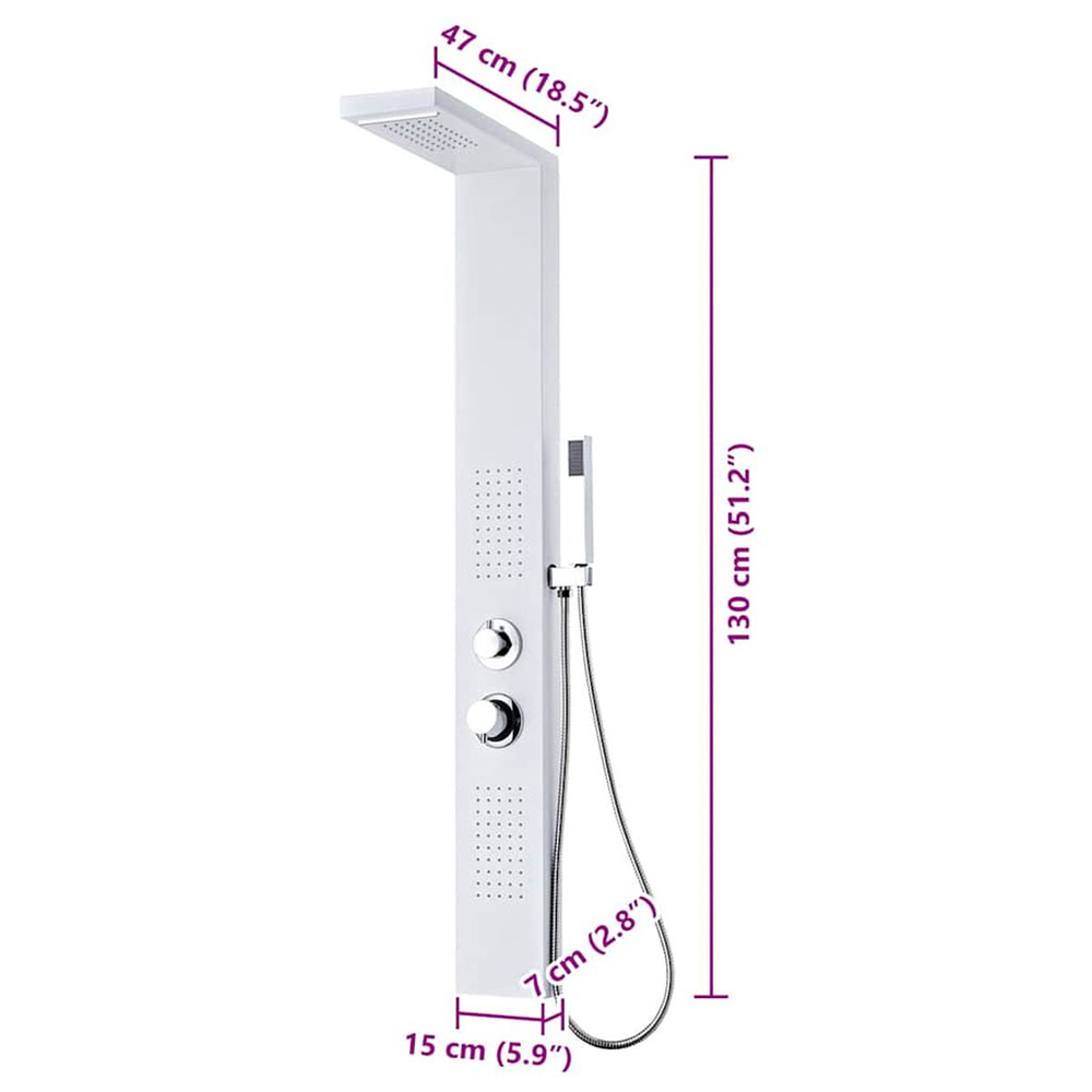 Appleton 4 Modes Shower Panel System With Shower Kit 1300mm Height - White