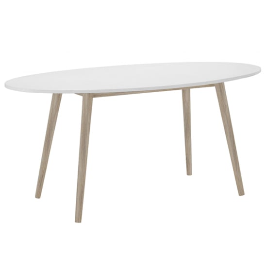 Appleton Wooden Dining Table In White And Oak Effect