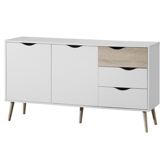 Appleton Wooden Sideboard Large In White And Oak Effect