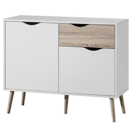 Appleton Wooden Sideboard Small In White And Oak Effect