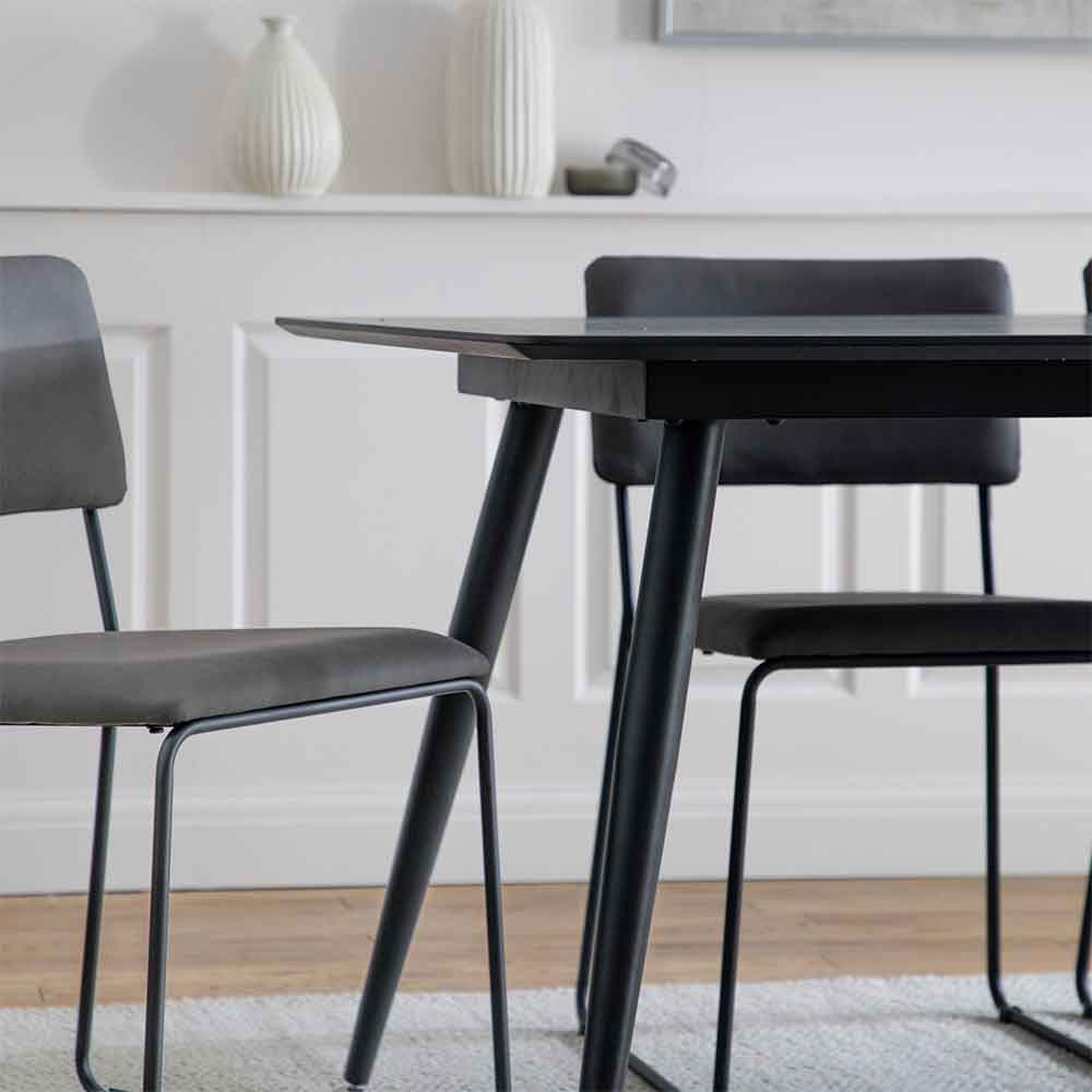Aptly Wooden Rectangular Dining Table In Black