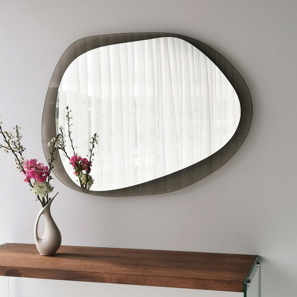 Aqua Drop Asymmetric Mirror in Bronze