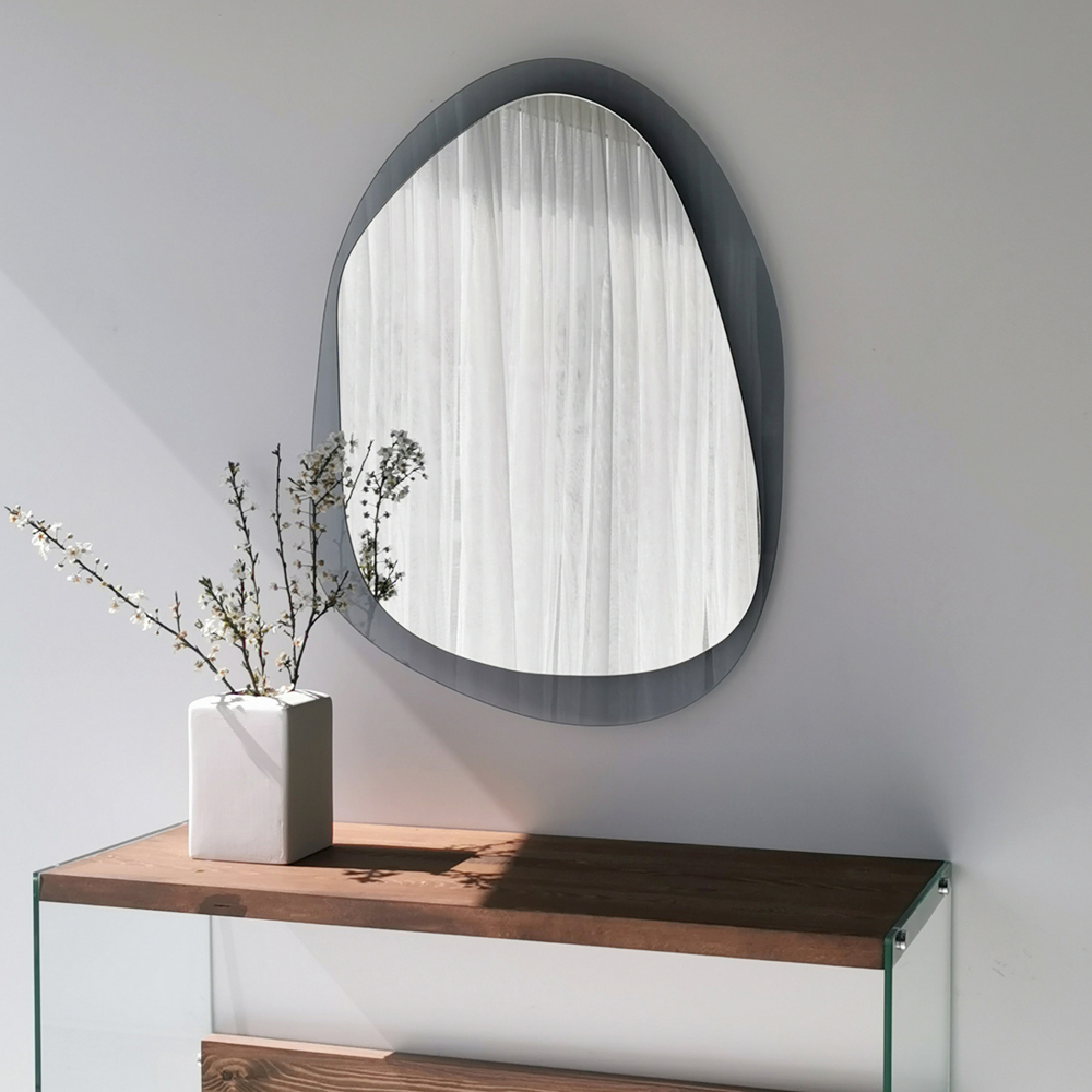 Aqua Drop Asymmetric Mirror in Fume
