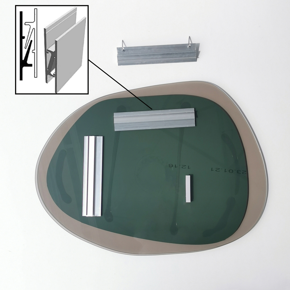 Aqua Drop Asymmetric Mirror in Fume
