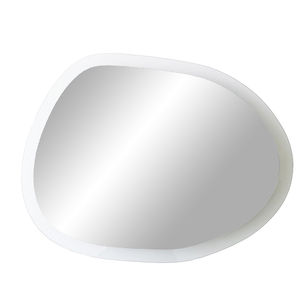 Aqua Gusto Asymmetric Wall Mirror with Transparent Tempered Glass