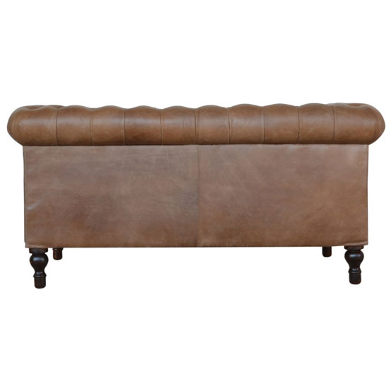 Aqua Leather 2 Seater Chesterfield Sofa In Brown_4