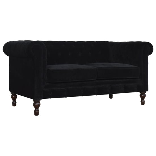 Sofia 2 Seater Velvet Sofa In Black FiF