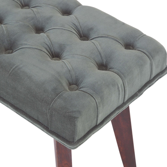 Aqua Velvet Hallway Bench In Emerald Green And Walnut Furniture in