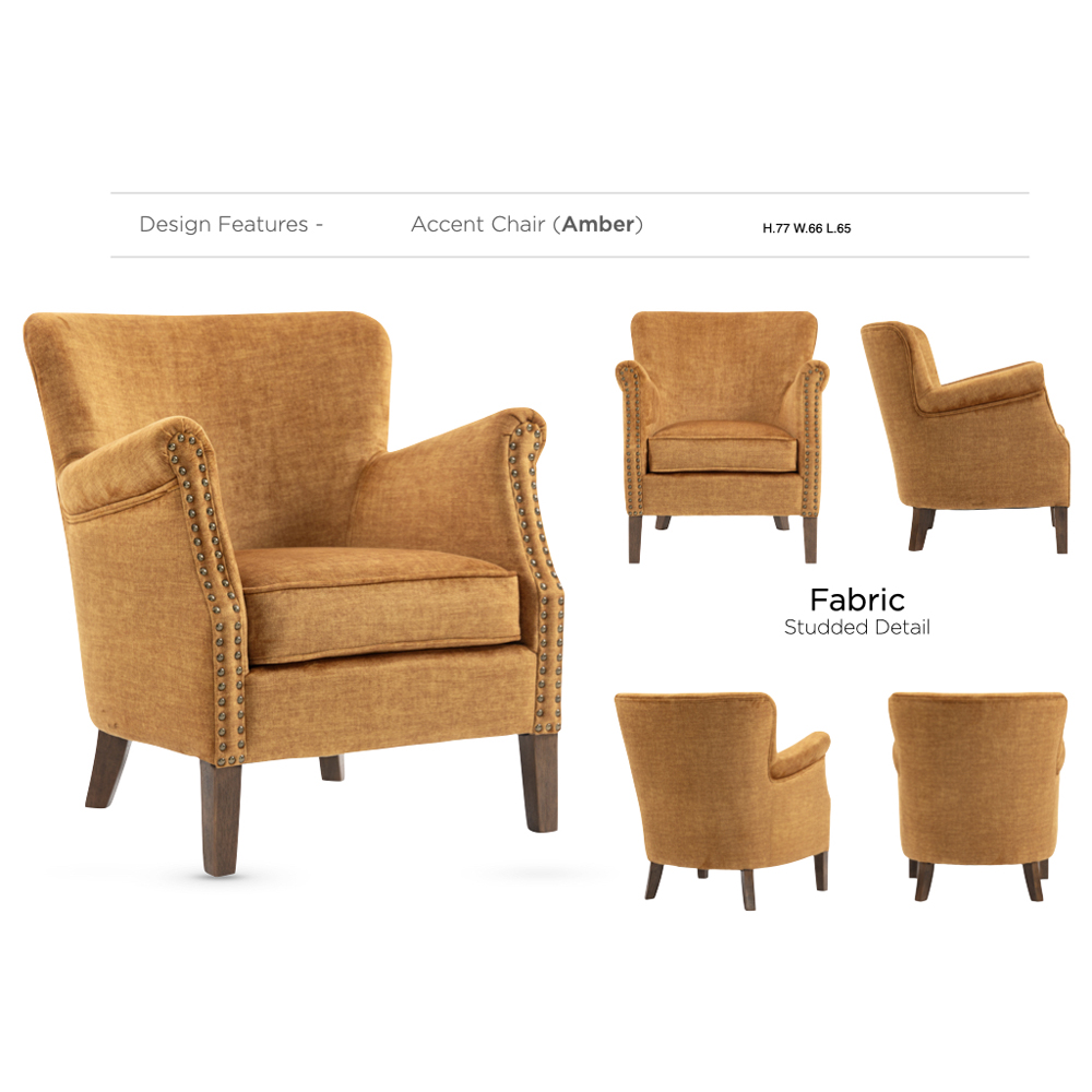 Aquarii Fabric Bedroom Chair in Amber