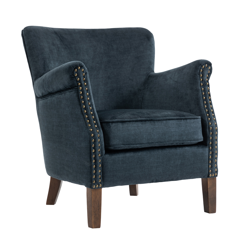 Aquarii Fabric Bedroom Chair in Deep Ocean