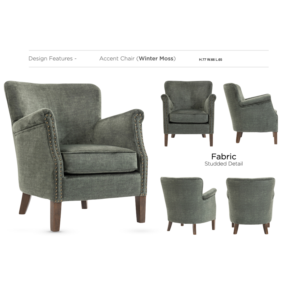 Aquarii Fabric Bedroom Chair in Winter Moss