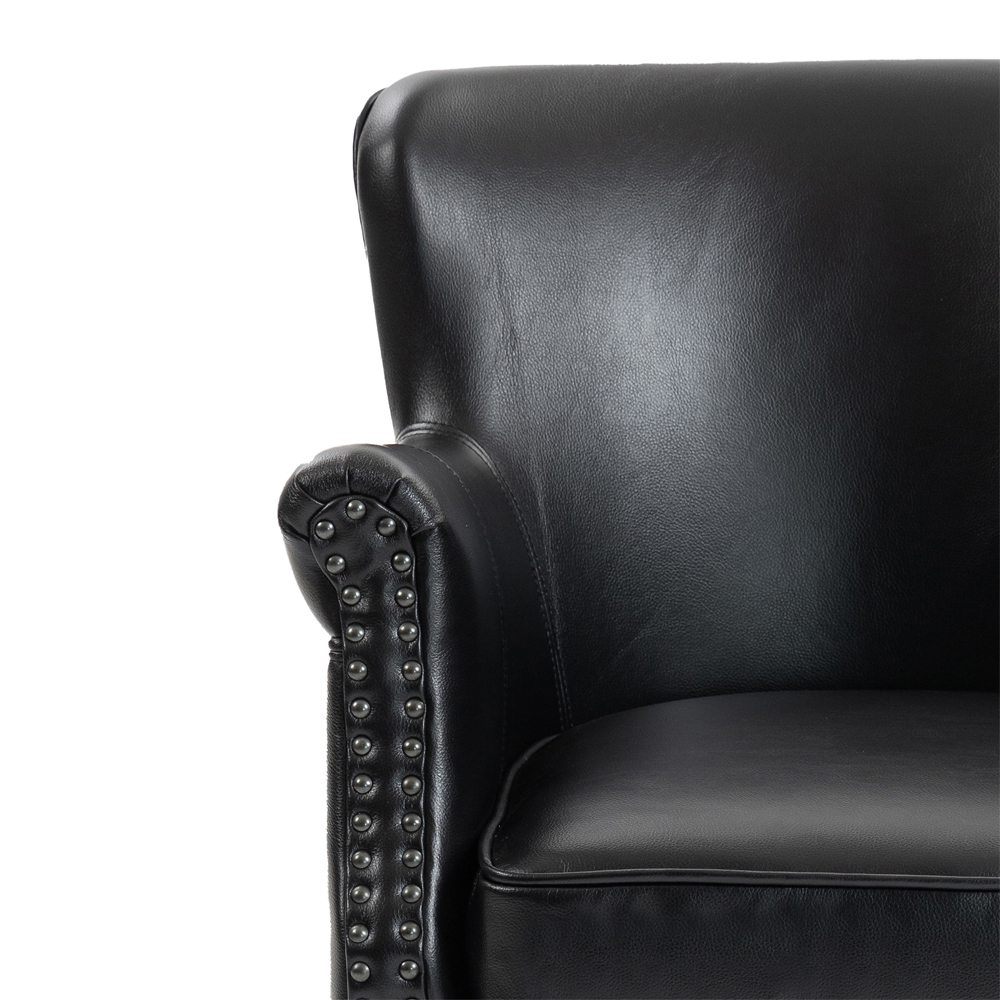 Aquarii Leather Air Bedroom Chair in Black