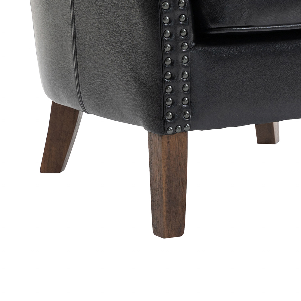 Aquarii Leather Air Bedroom Chair in Black