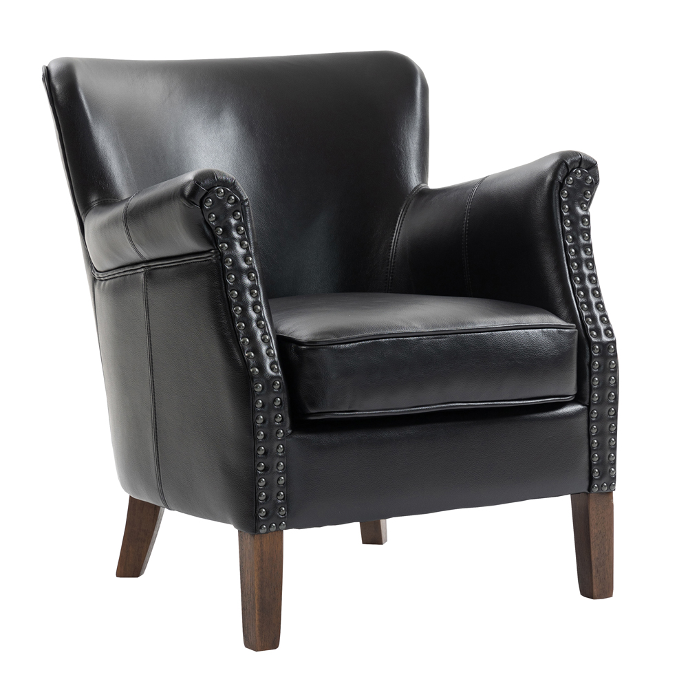 Aquarii Leather Air Bedroom Chair in Black