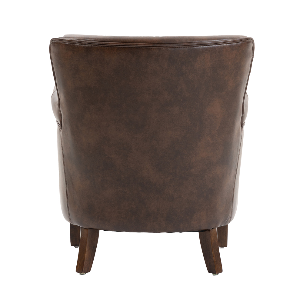Aquarii Leather Armchair With Wooden Legs In Tan