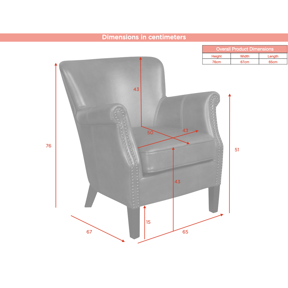 Aquarii Leather Armchair With Wooden Legs In Tan