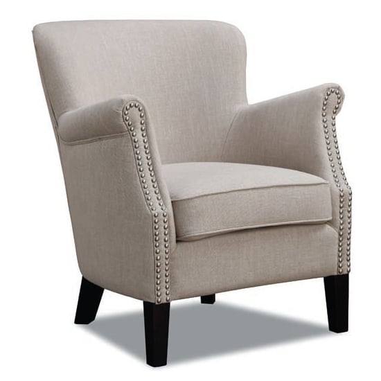 Photo of Aquarii linen fabric lounge armchair in beige