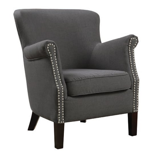 Photo of Aquarii linen fabric lounge armchair in charcoal