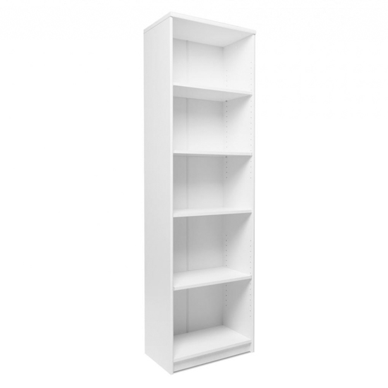 Aquarius Tall Narrow Shelving Unit In White With 4 Shelves FiF
