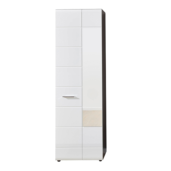 Aquila Hallway Furniture Set In White Gloss And Smoky Silver_5