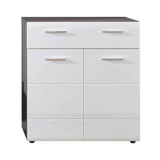 Aquila Hallway Furniture Set In White Gloss And Smoky Silver_7