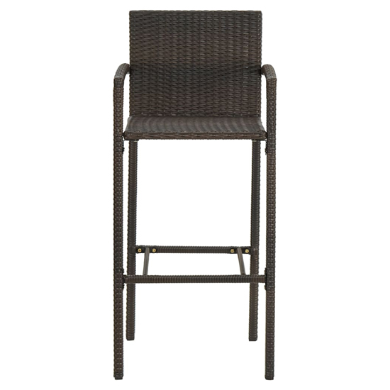 Arabella Set Of 4 Poly Rattan Bar Chairs In Brown