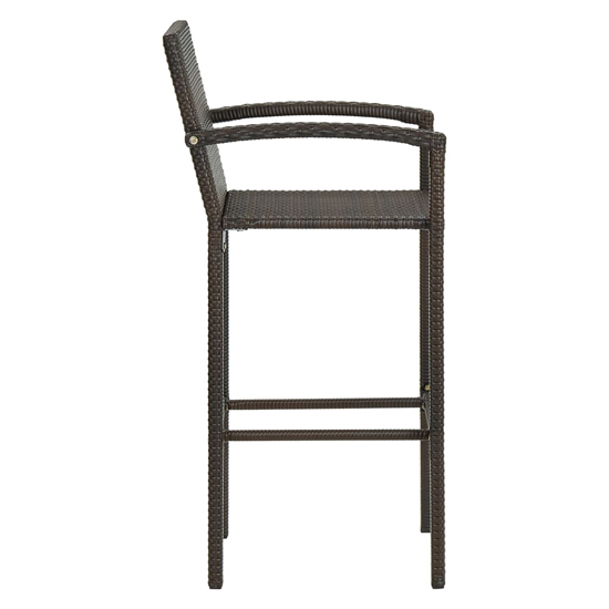 Arabella Set Of 4 Poly Rattan Bar Chairs In Brown