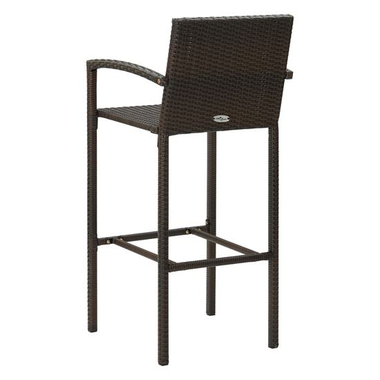 Arabella Set Of 4 Poly Rattan Bar Chairs In Brown